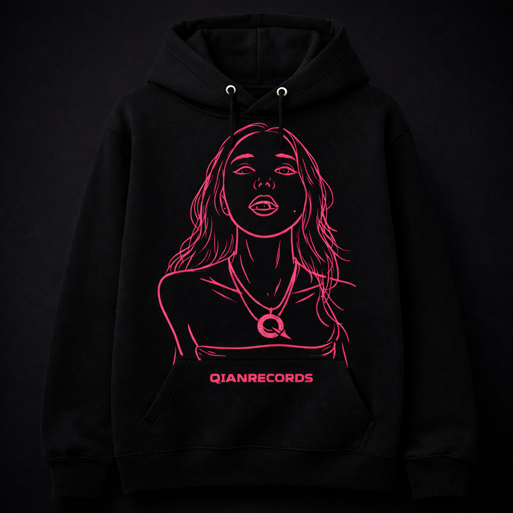 Girl print Black Hoodie
