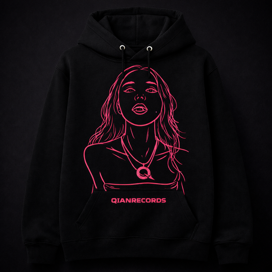 Girl print Black Hoodie